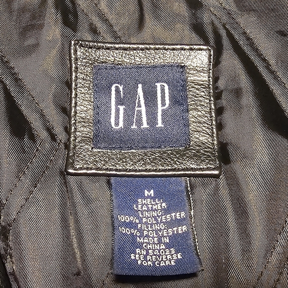 Gap Leather Bomber Jacket size M - Picture 8 of 9